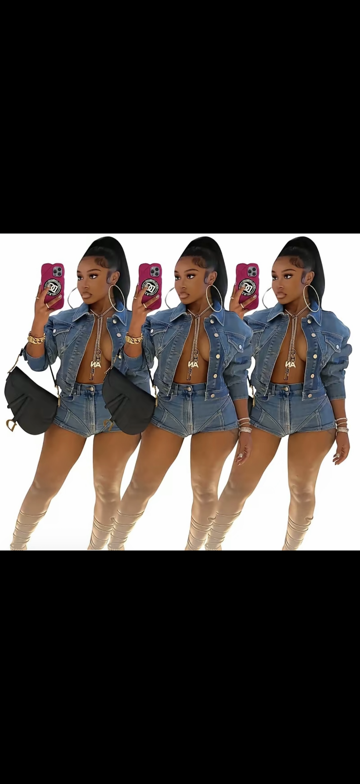 Two Piece Denim Jean Set